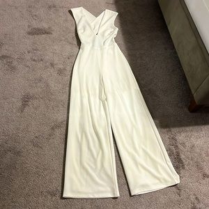 Lulus white wide leg jumpsuit with crisscross back